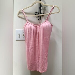 Pink Sexy Strapped,Bra Built In Cropped Pit to Pit 15” Super Soft and Flowing